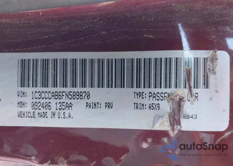 2015 Chrysler 200 Limited z USA, uszkodzony, nr VIN 1C3CCCAB6FN589870